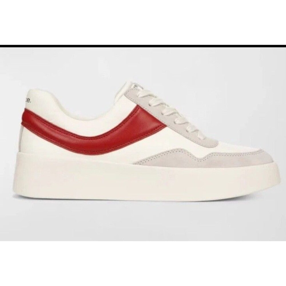 Vince Women's Warren Court Sneakers Leather 7.5 M crimson red Platform